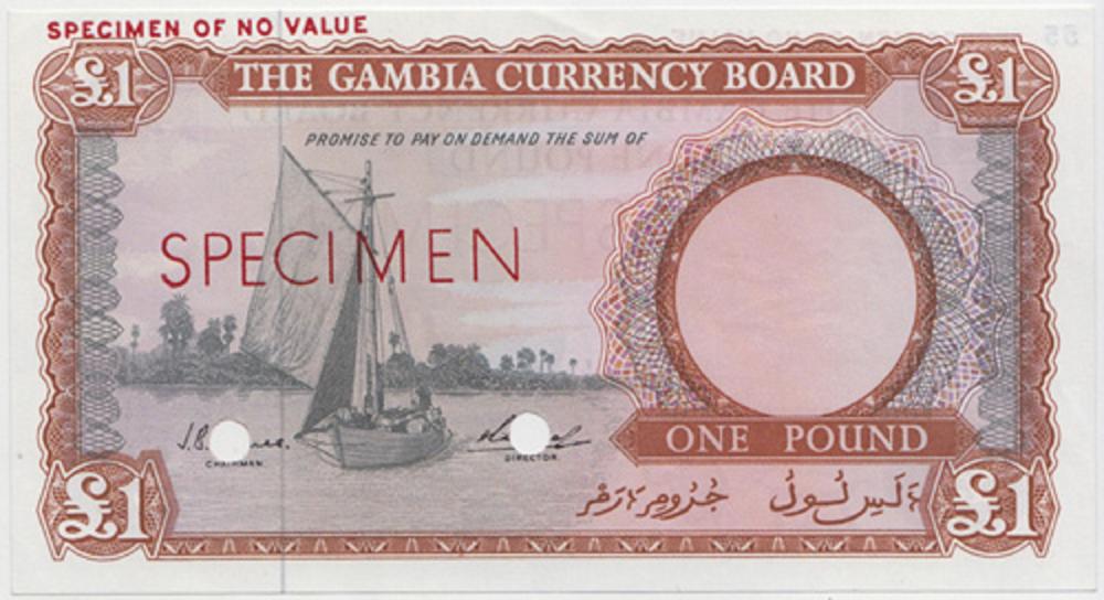 Gambia. (1965) £1 'Specimen... image