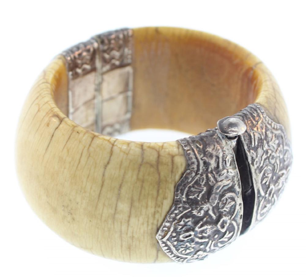 Vintage Ivory & Silver Bangle image