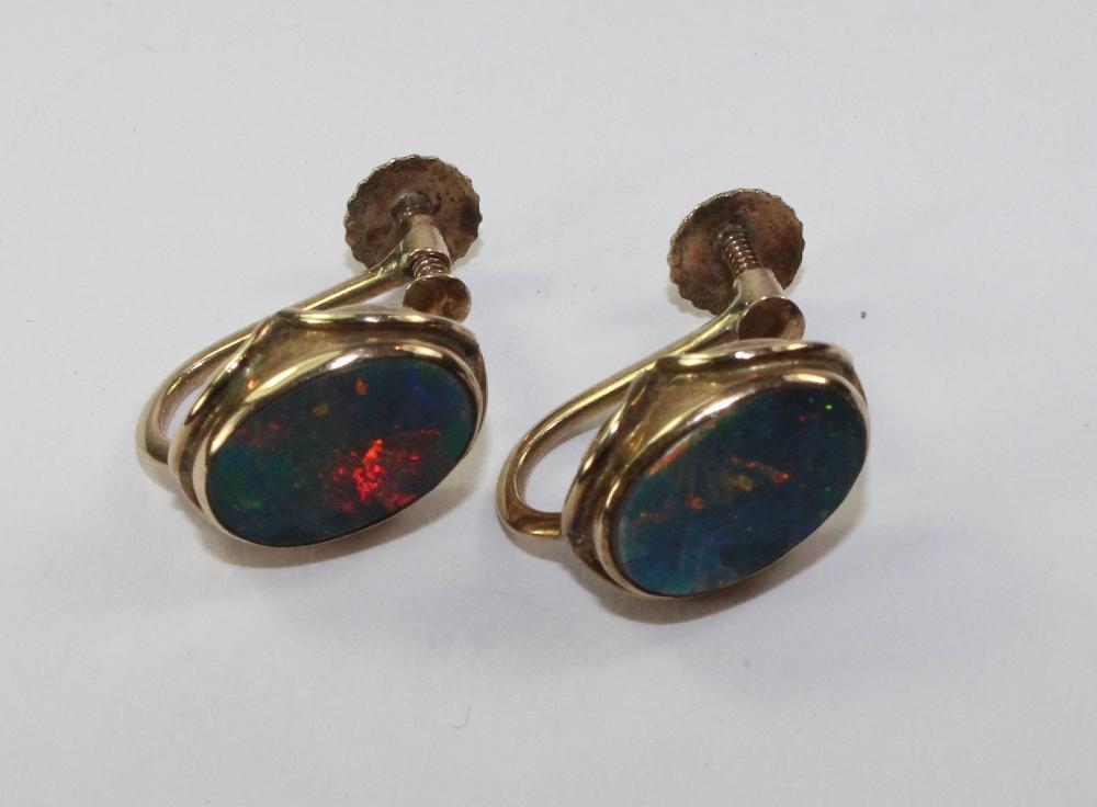 Vintage Opal Doublet Earrin... image