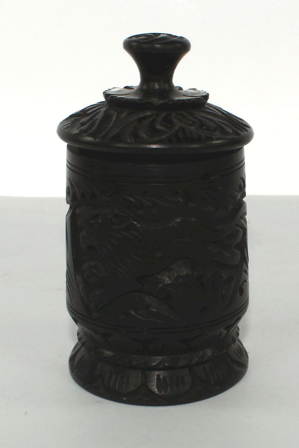 African Tribal Ebony Lidded... image