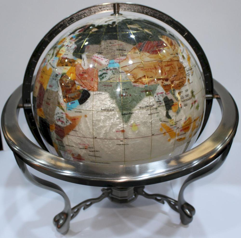 Large World Globe in Metal ... image