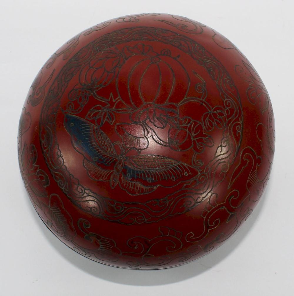 Vintage Asian Red Lacquer R... image