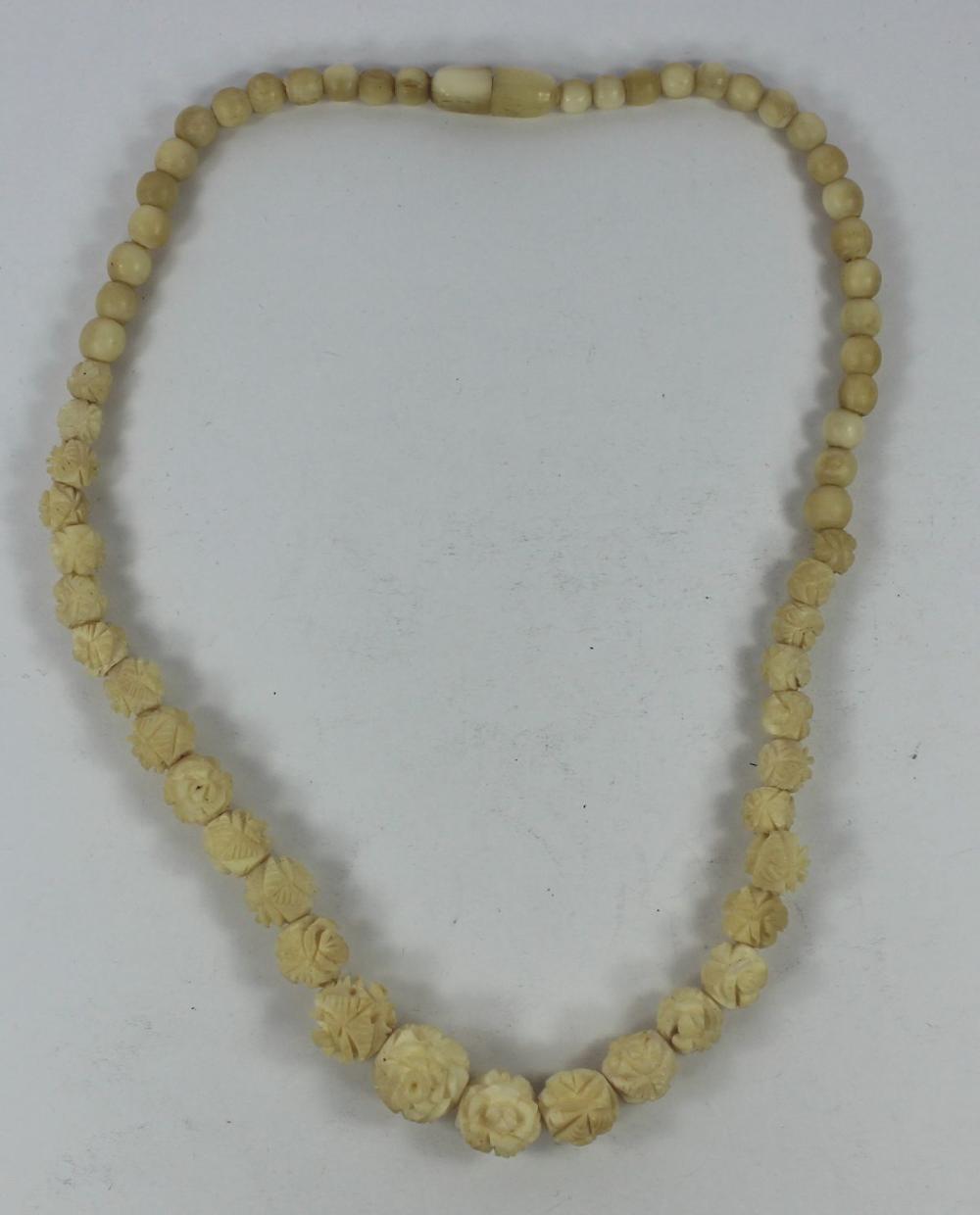 Carved Ivory Bead Necklace image