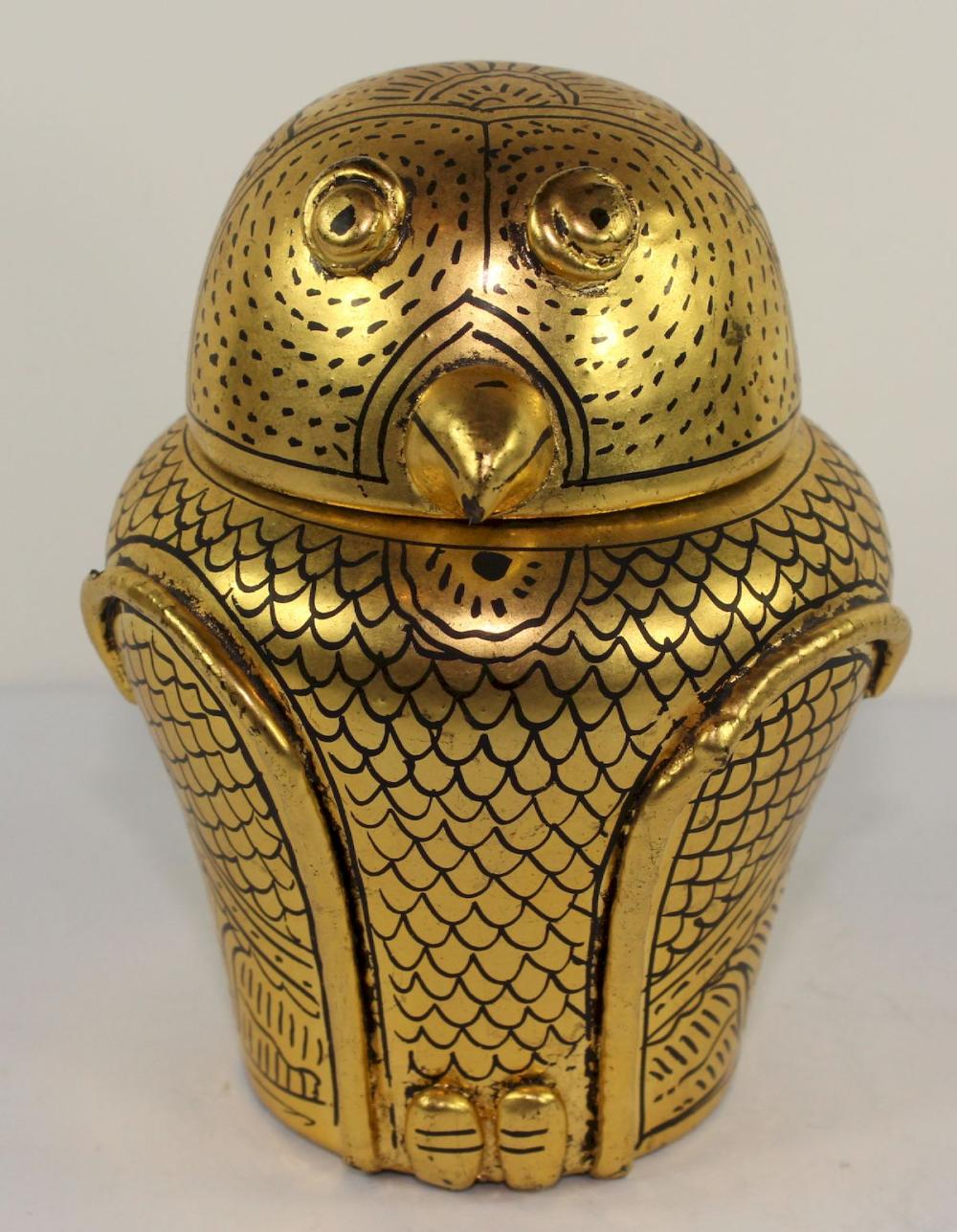 Burmese Paper Mache Owl Pot image