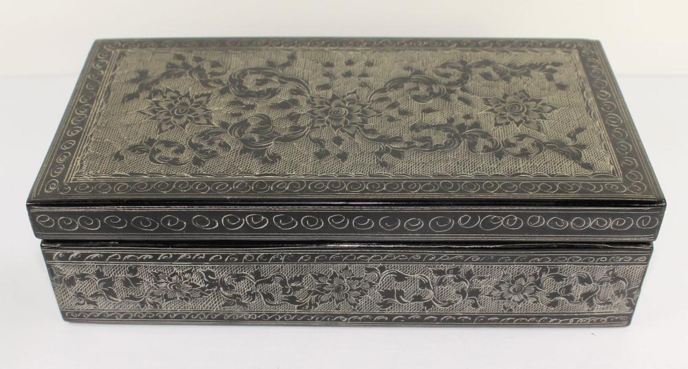 Black Lacquer Timber Box wi... image