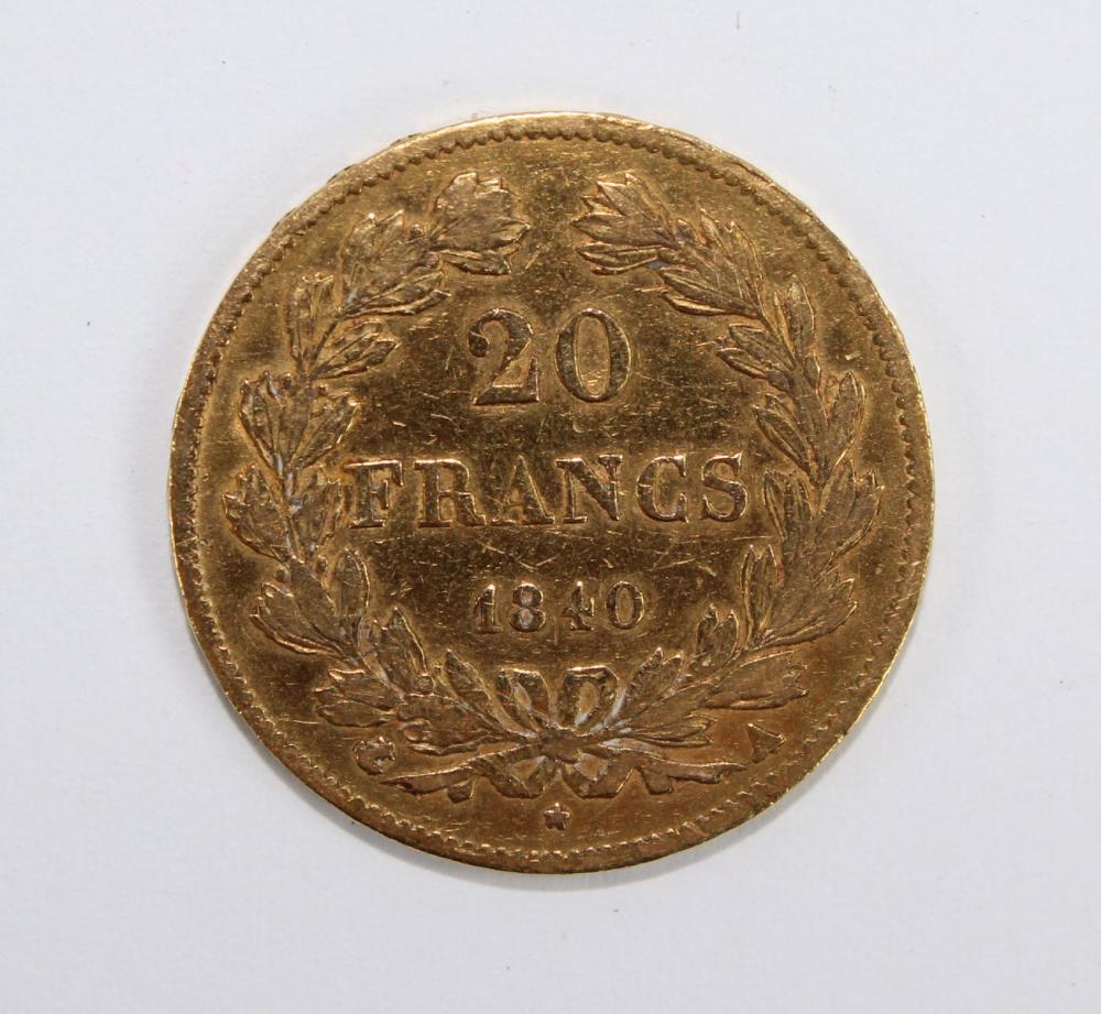 France 1840 Gold (900) 20 F... image