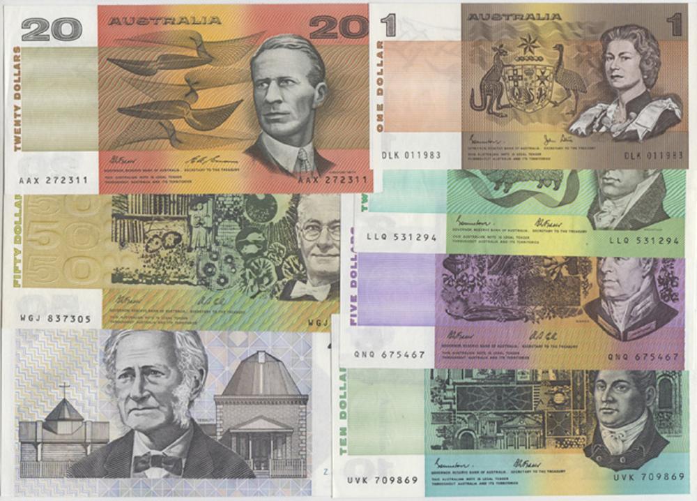 Australia. Set of $1, $2, $... image