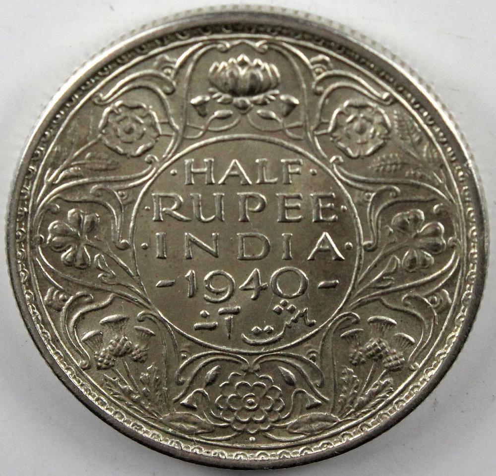 India. 1940 (b) Half Rupee,... image