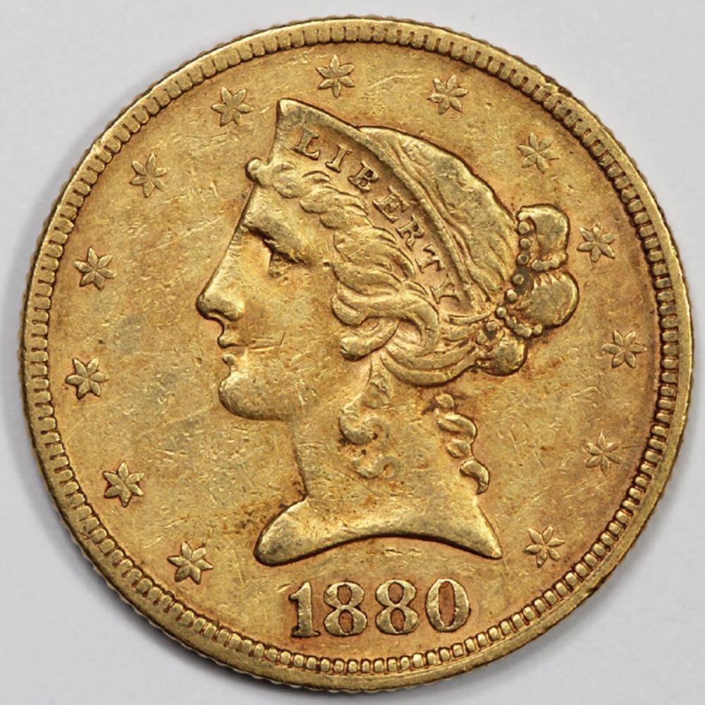 U.S.A. 1880 Gold 5 Dollar, ... image