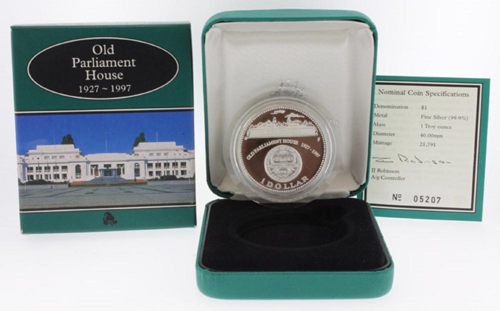 Australia. '1927 - 1997 Proof Silver (0.999) 'Old Parliament House' Dollar, FDC