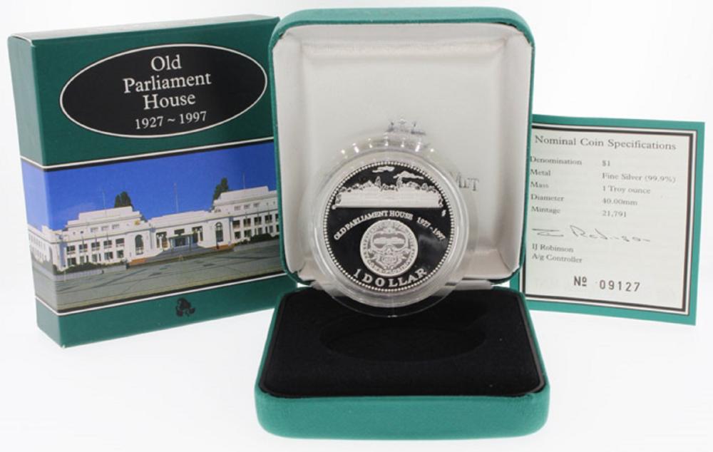 Australia. '1927 - 1997 Proof Silver (0.999) 'Old Parliament House' Dollar, FDC