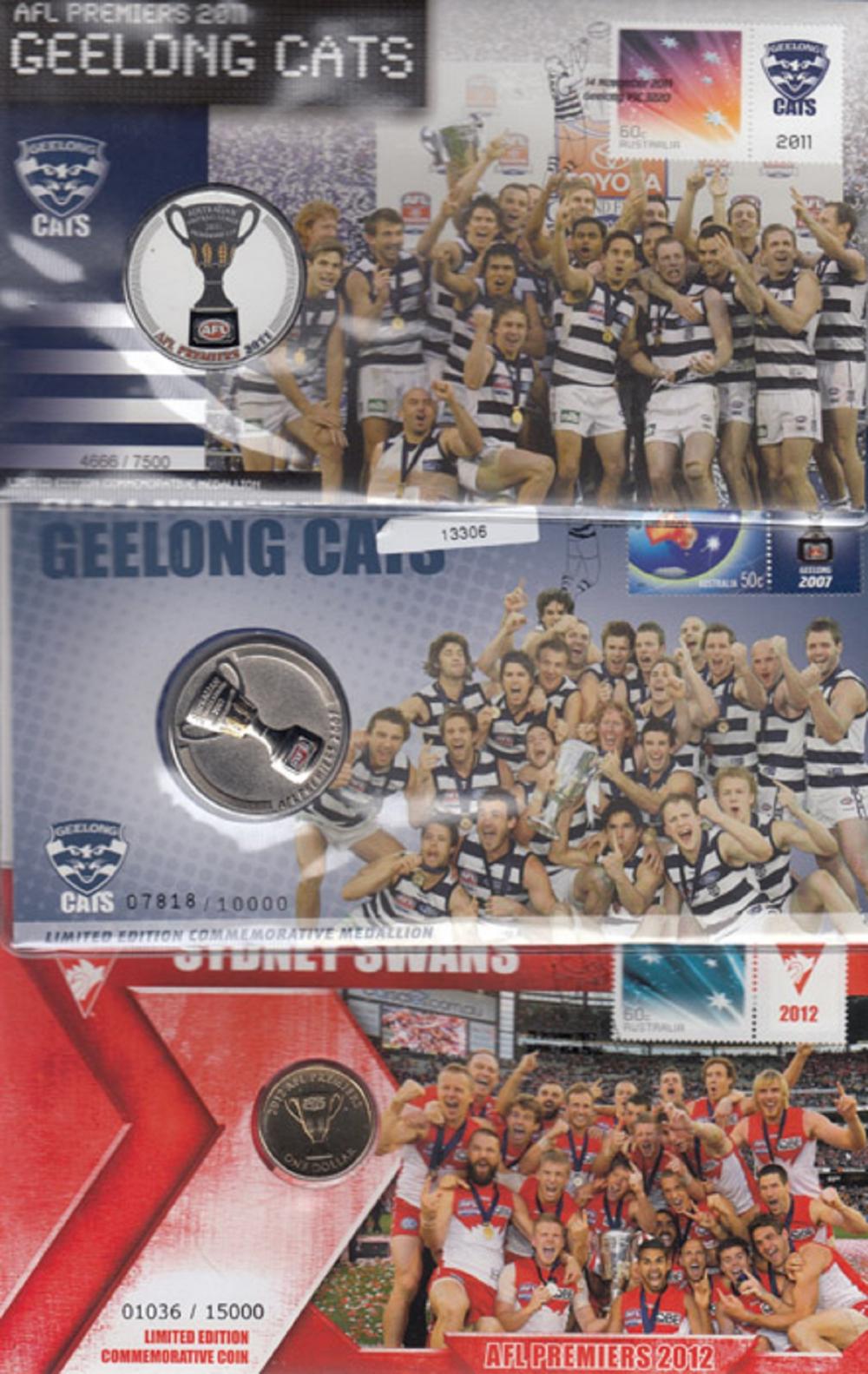 Australia. 2012 'Sydney Swans Premiership' First Day Covers (3 items)