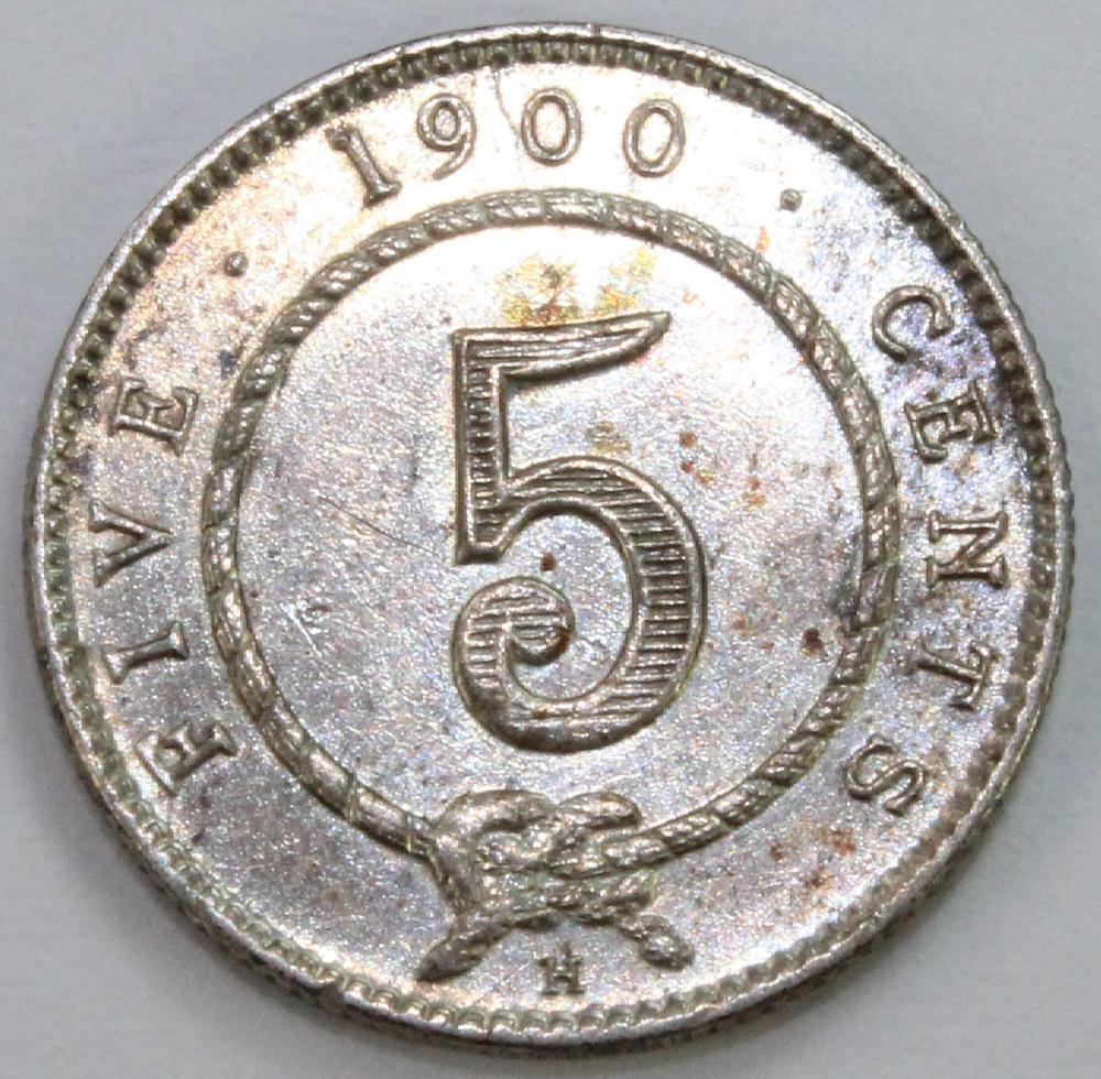 Sarawak. 1900 H Silver Five... image