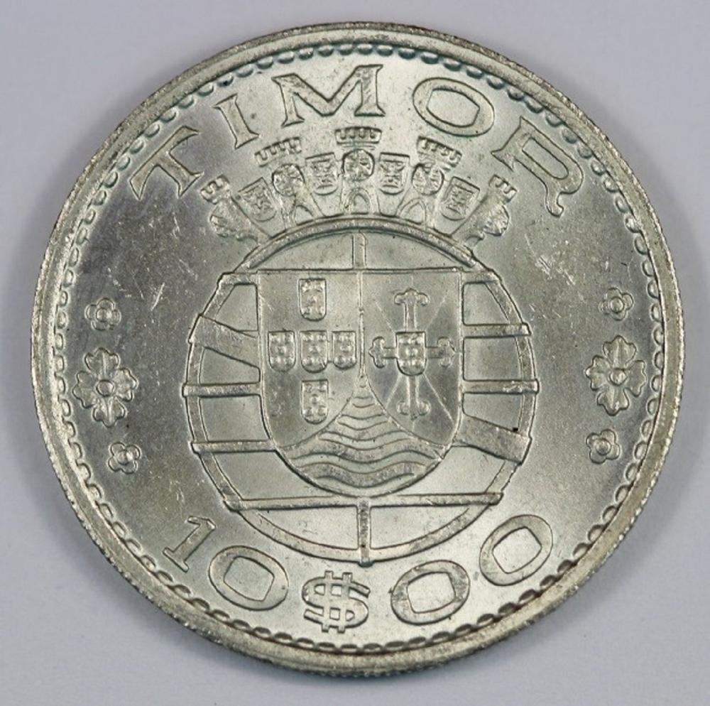 Timor. 1964 Silver 10 Escud... image