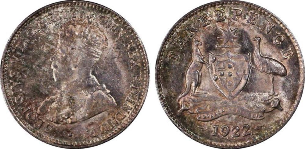 Australia. 1922 Threepence,... image