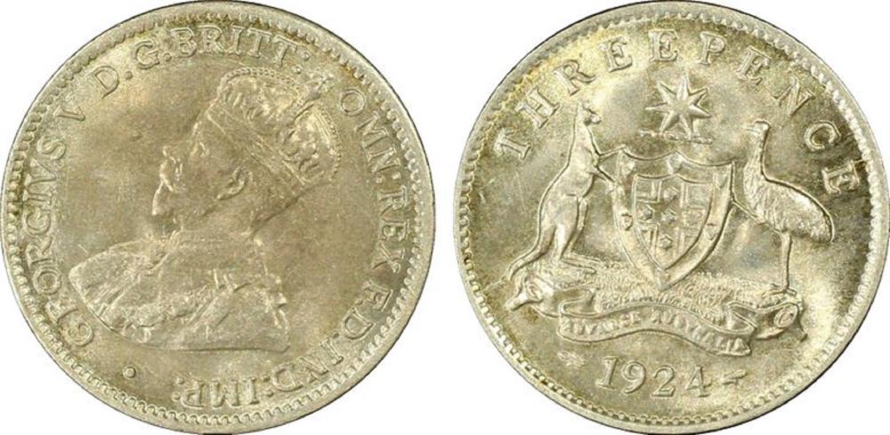 Australia. 1924 Threepence,... image