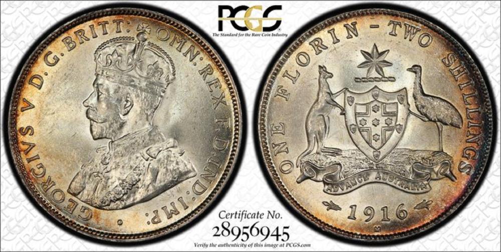 Australia. 1916 Florin, PCG... image