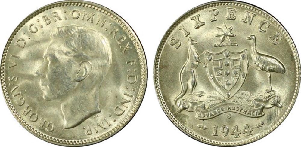 Australia. 1944 S Sixpence.... image