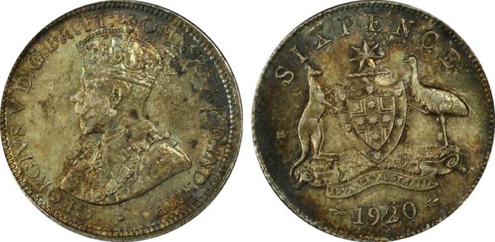 Australia. 1920 M Sixpence,... image