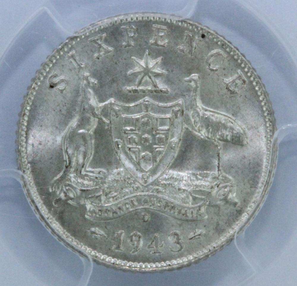 Australia 1943 D Sixpence C... image