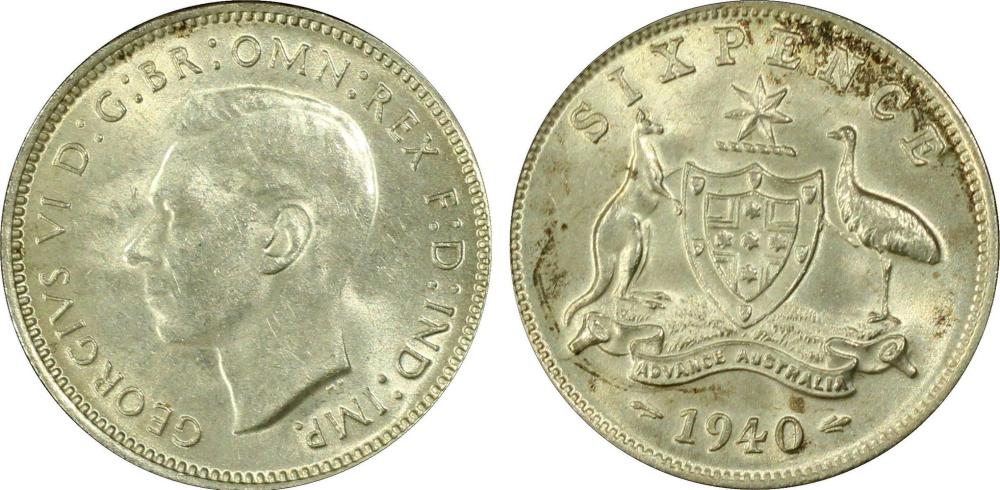 Australia 1940 M Sixpence C... image