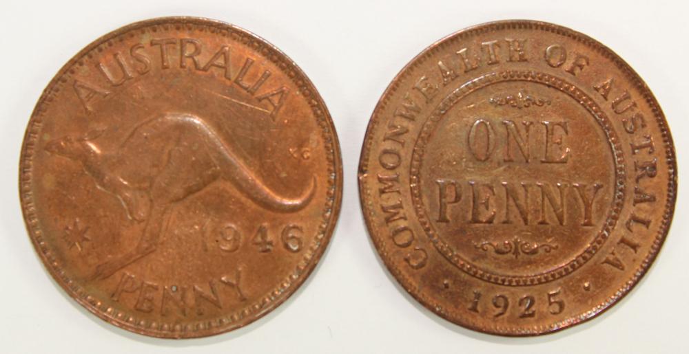 Australia 1925 & 1946 Penny... image