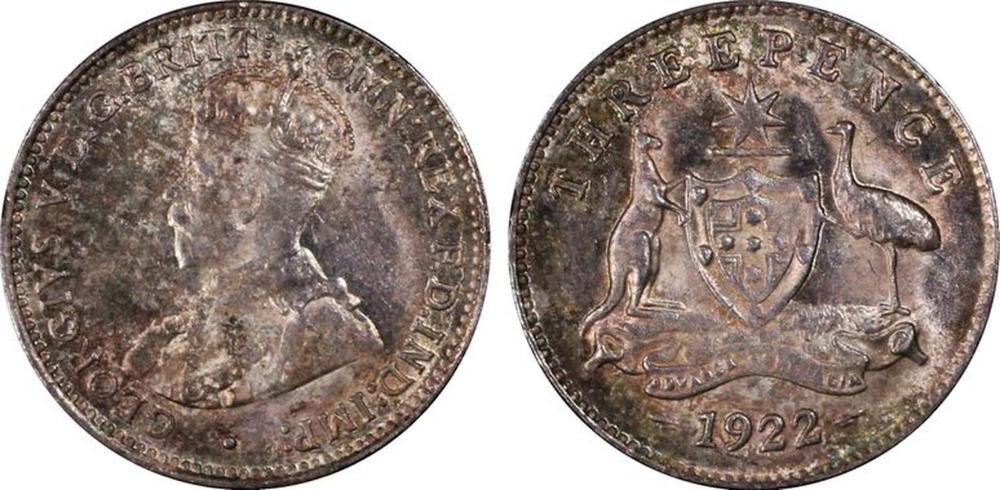 Australia 1922 Threepence, ... image