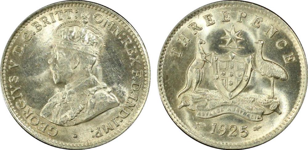 Australia 1925 Threepence, ... image