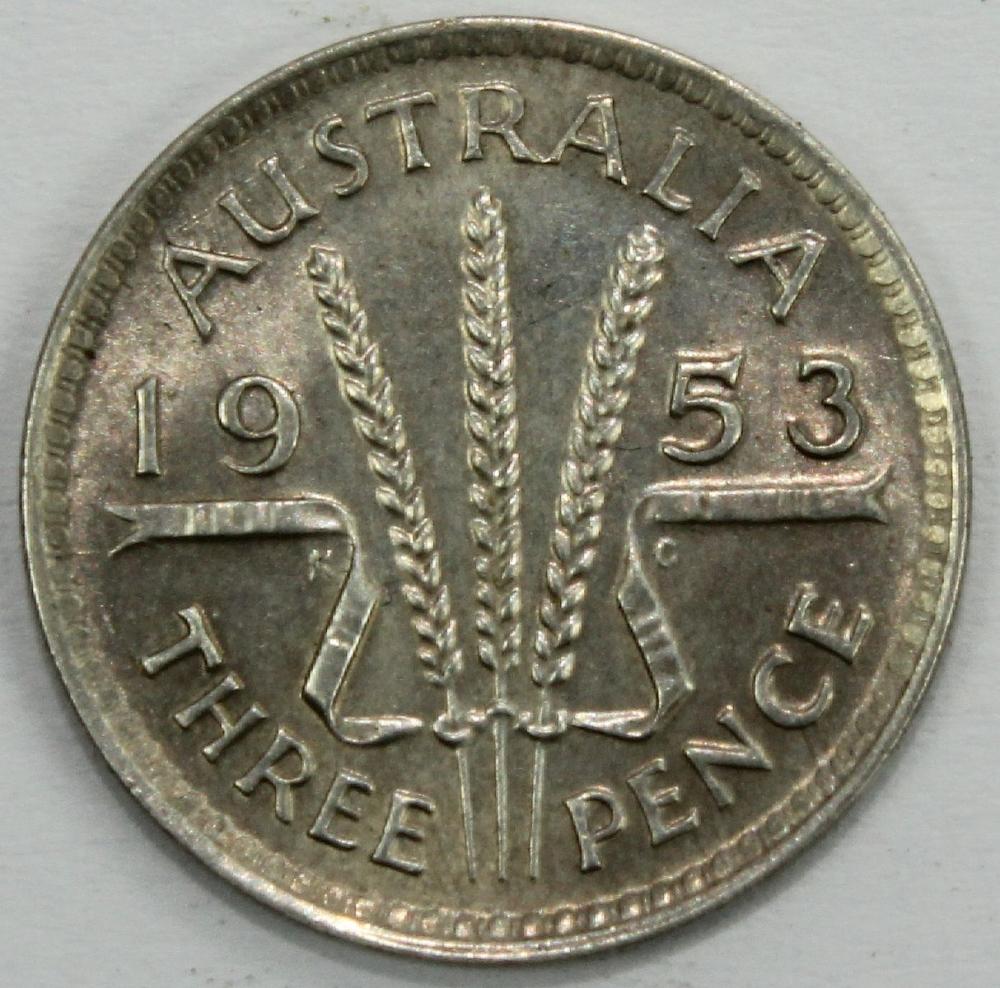 Australia 1953 Threepence, ... image