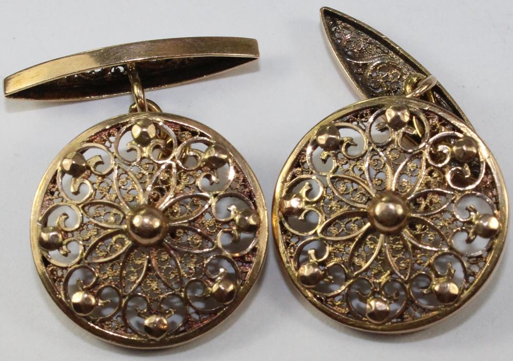 Pierced Shield Gold Cufflin... image