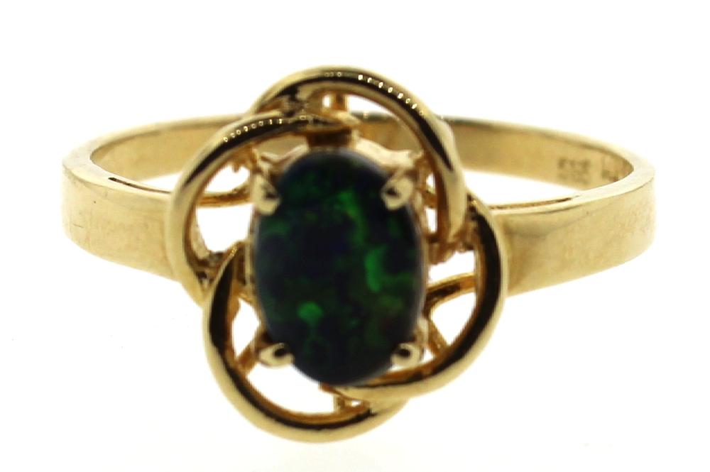 Solid Opal Ring in 14ct Yel... image