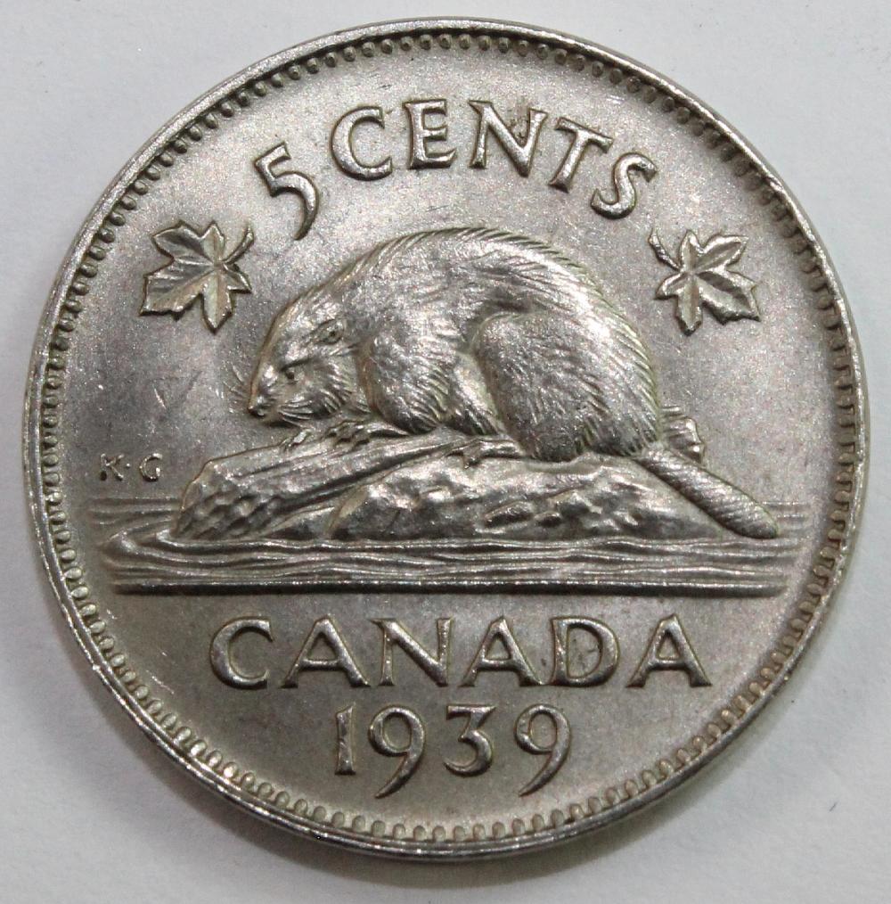 Canada. 1939 5 Cent, Choice... image