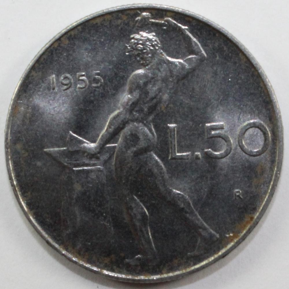 Italy. 1955R 50 Lire, Choic... image