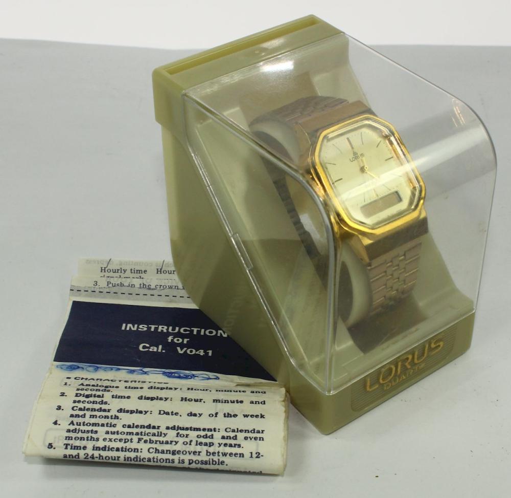 Vintage Mens LORUS Dual-Tim... image