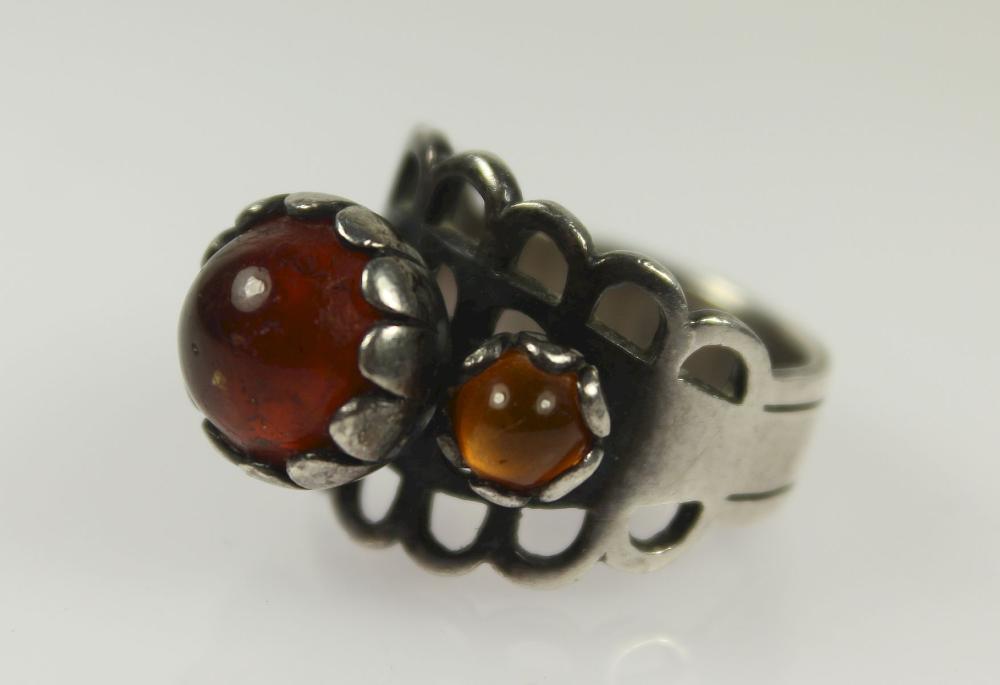 Amber Ring in Sterling (925... image