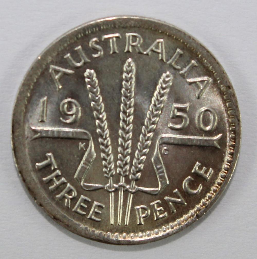 Australia 1950 Threepence, ... image