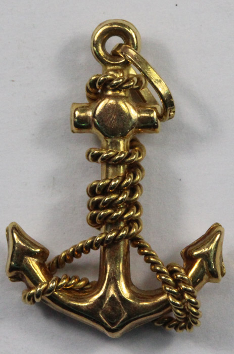 9ct Gold Anchor Pendant image