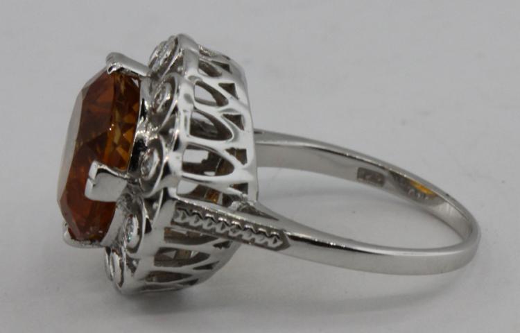 Large Citrine and Diamond Ring image