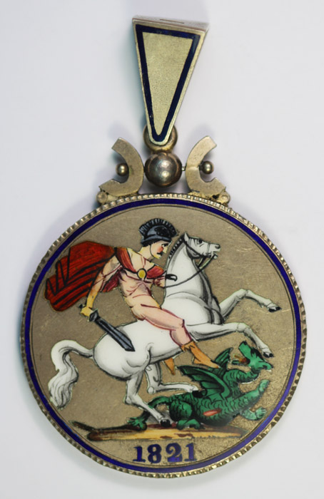 Enamelled 1821 Crown Pendan... image