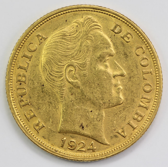 Colombia 1924 B Gold 10 Pes... image