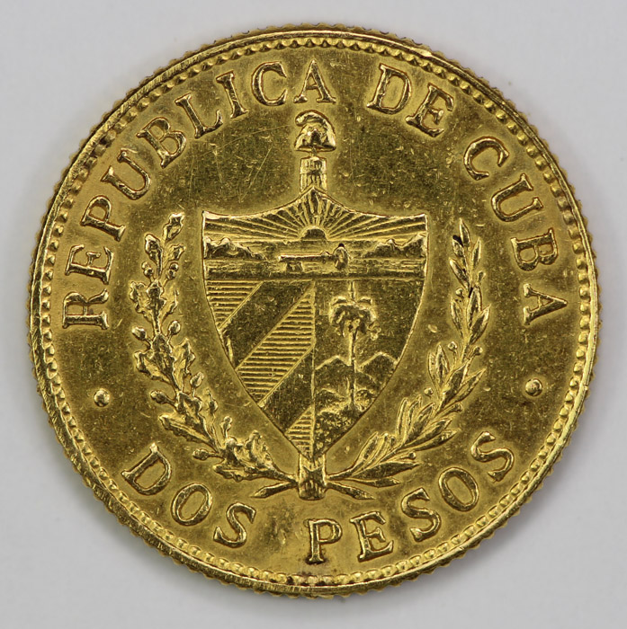 Cuba 1916 Gold 2 Peso, near... image