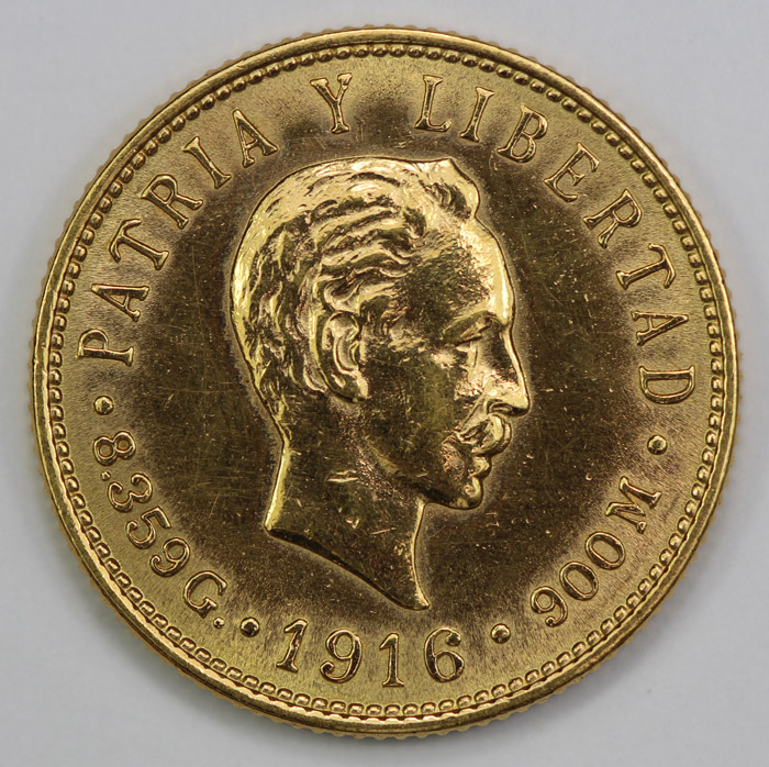 Cuba 1916 Gold 5 Pesos, Ver... image