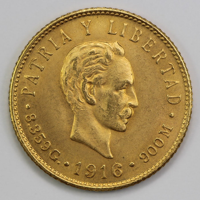 Cuba 1916 Gold 5 Pesos, nea... image