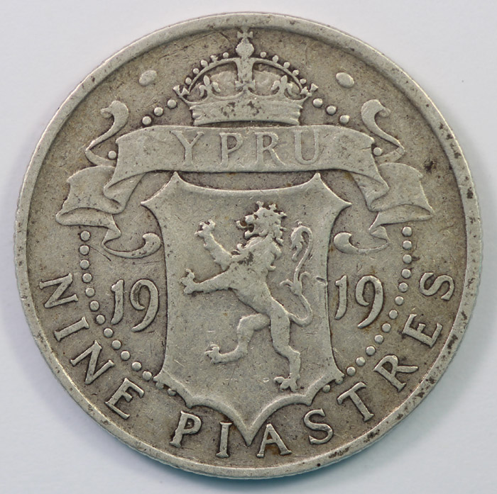 Cyprus 1919 Nine Piastres, ... image