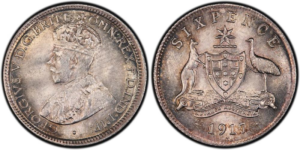 Australia. 1917 M Sixpence,... image