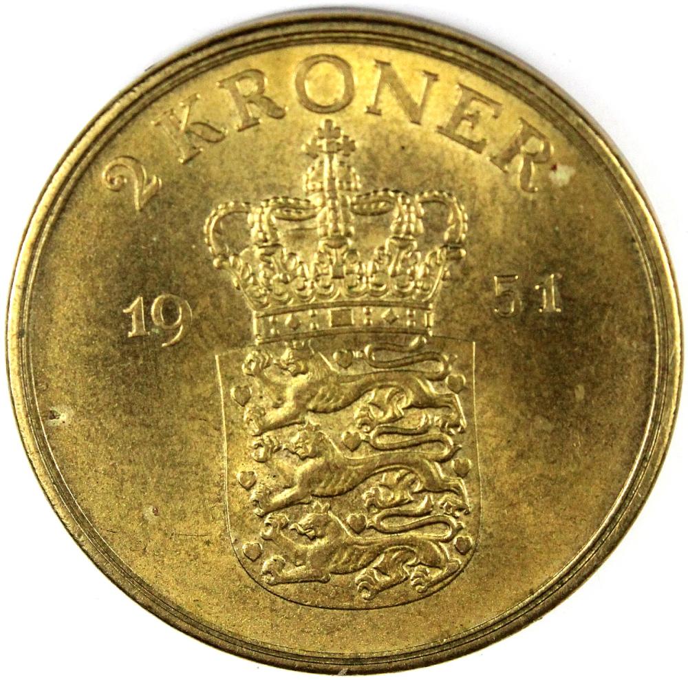 Denmark. 1951 2 Kroner, Cho... image