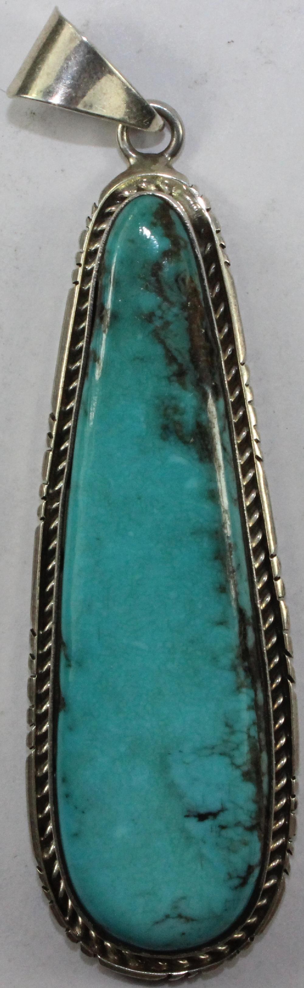 Turquoise Drop Pendant in S... image