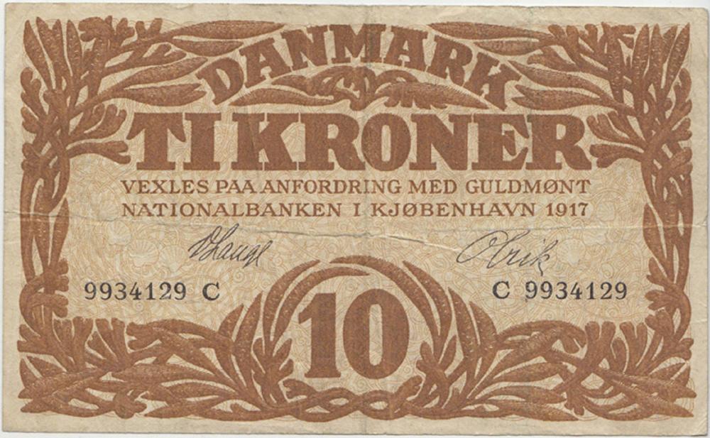 Denmark. 1917 10 Kroner - C... image