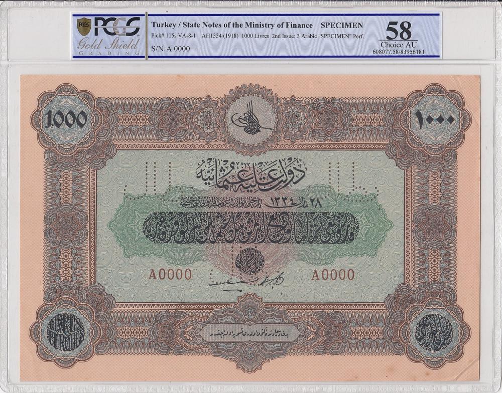 Turkey. Specimen 1000 Livre... image