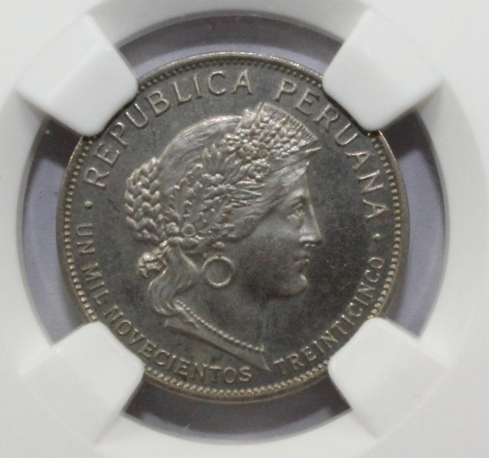 Peru. 1935 Proof 10 Centavo... image